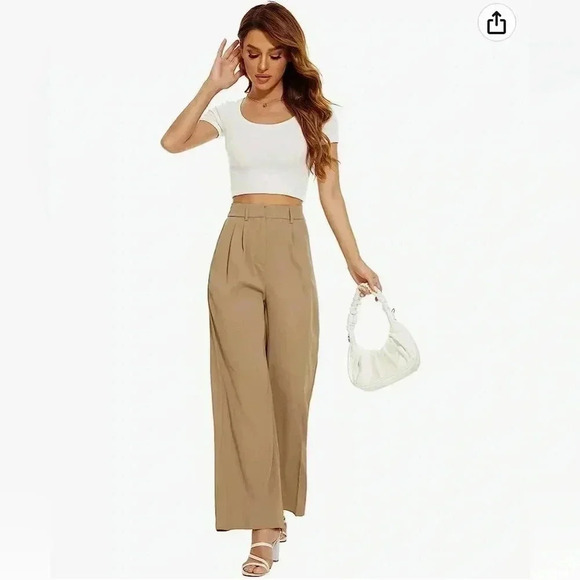 Source Unknown Women's Trousers in Tan and White - Picture 16 of 16